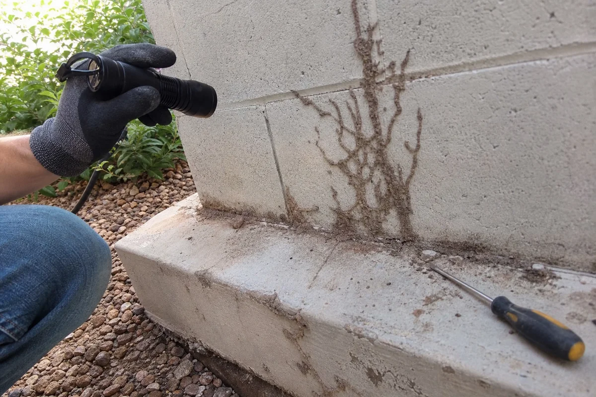 Active mud tubes found during Chandler inspection