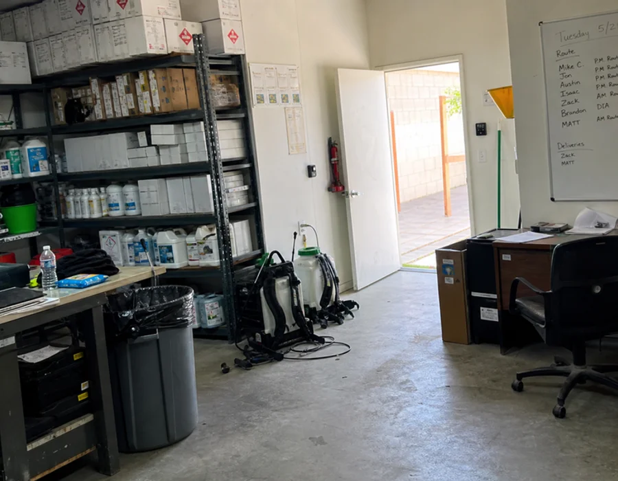 Desert Shield Pest Control Phoenix field office and service trucks